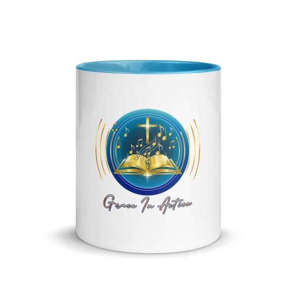Grace In Action White Ceramic Mug with Color Inside