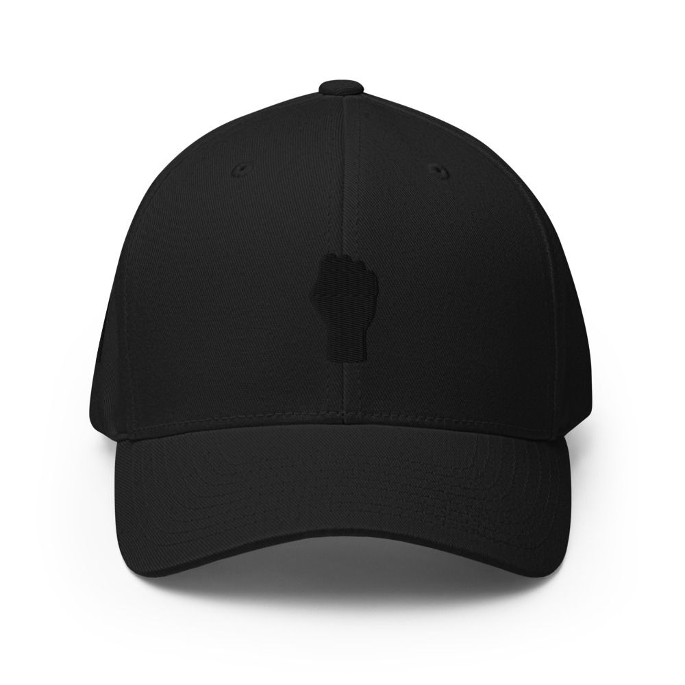 “Melanated” Collection (Black on Black) Closed-Back Structured Cap | Flexfit 6277
