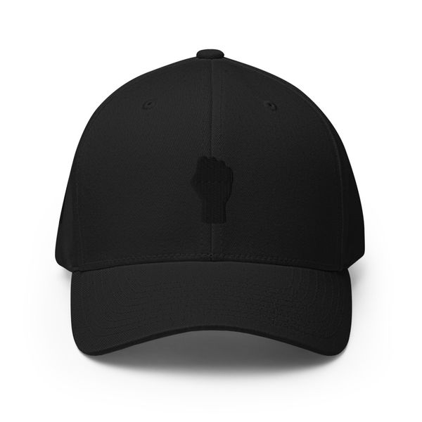 “Melanated” Collection (Black on Black) Closed-Back Structured Cap | Flexfit 6277