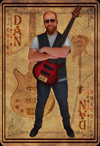 Dan Antunovich (“Dan”), 41. New Zealand native who looks like a long-bearded Viking. A man of few words, but savage when needed, Dan is a brilliant composer and multi-instrumentalist in addition to his specialty as bass virtuoso.
