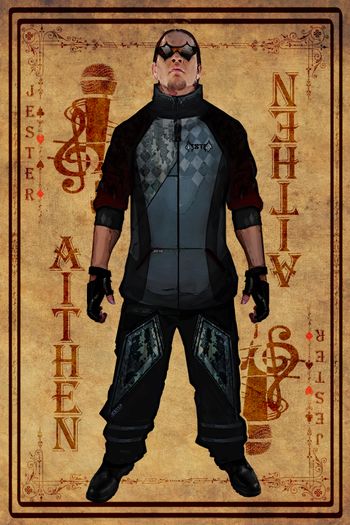 Aithen Wild (“The Jokerr”), 40. Highly gifted rapper, producer, singer, multi-instrumentalist. Built like a linebacker. Charismatic and determined, from a gritty biracial Phoenix background. Founder and frontman, created JESTER in response to repeated rejection in the music industry.
