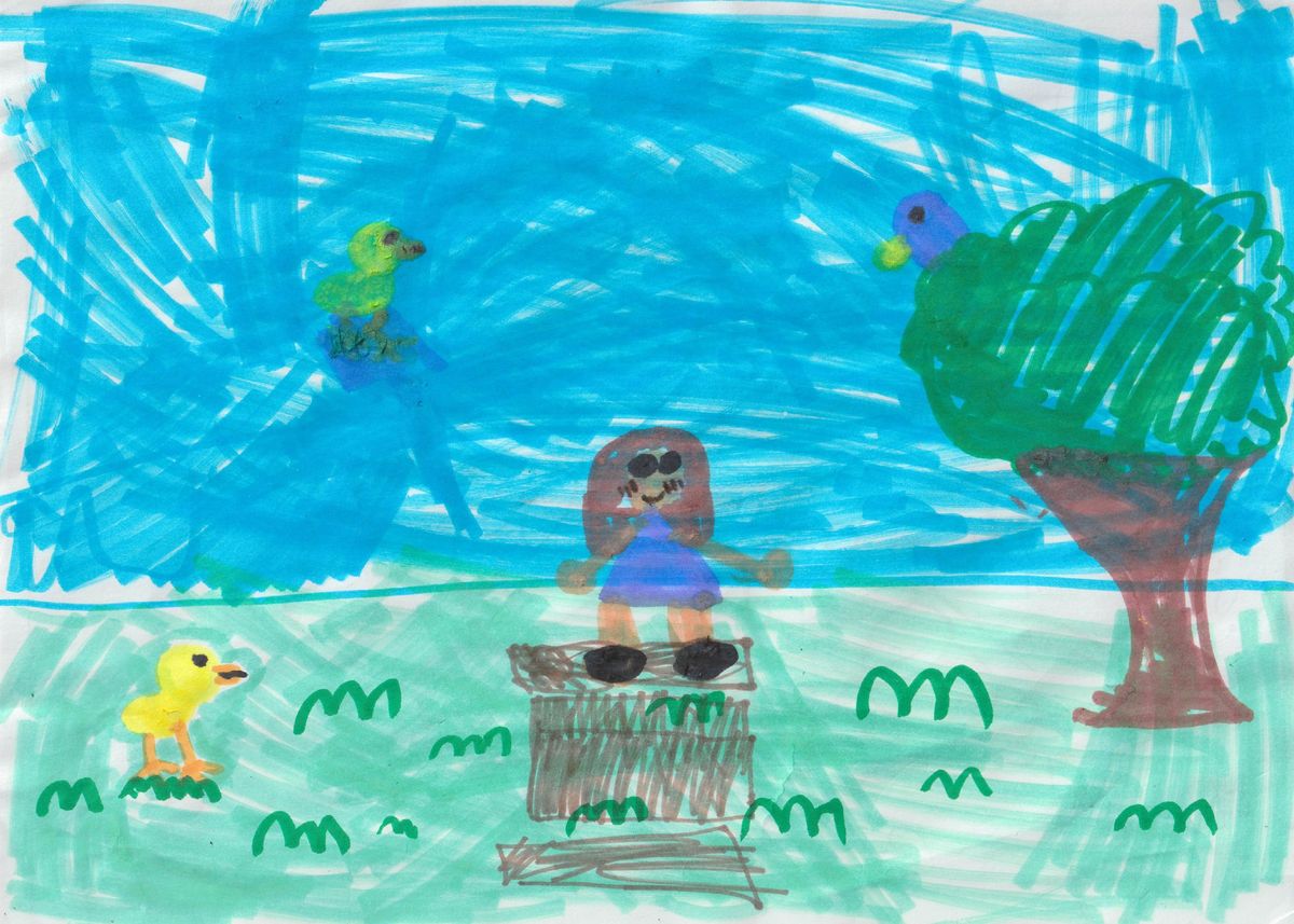 Goldie with Birds
