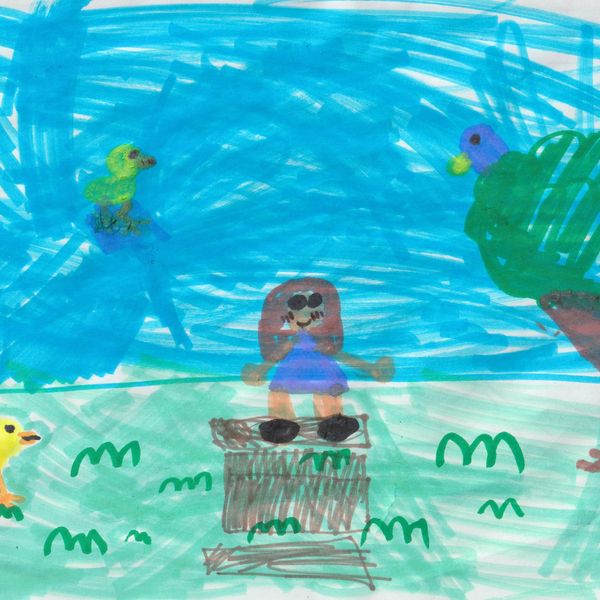 Goldie with Birds
