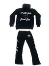 Pretty Girls Good Gas (Embroidered) - Jogger Set (Black & White)