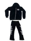 Pretty Girls Good Gas (Embroidered) - Jogger Set (Black & White)