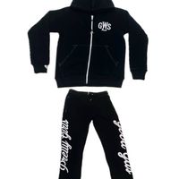 Pretty Girls Good Gas (Embroidered) - Jogger Set (Black & White)