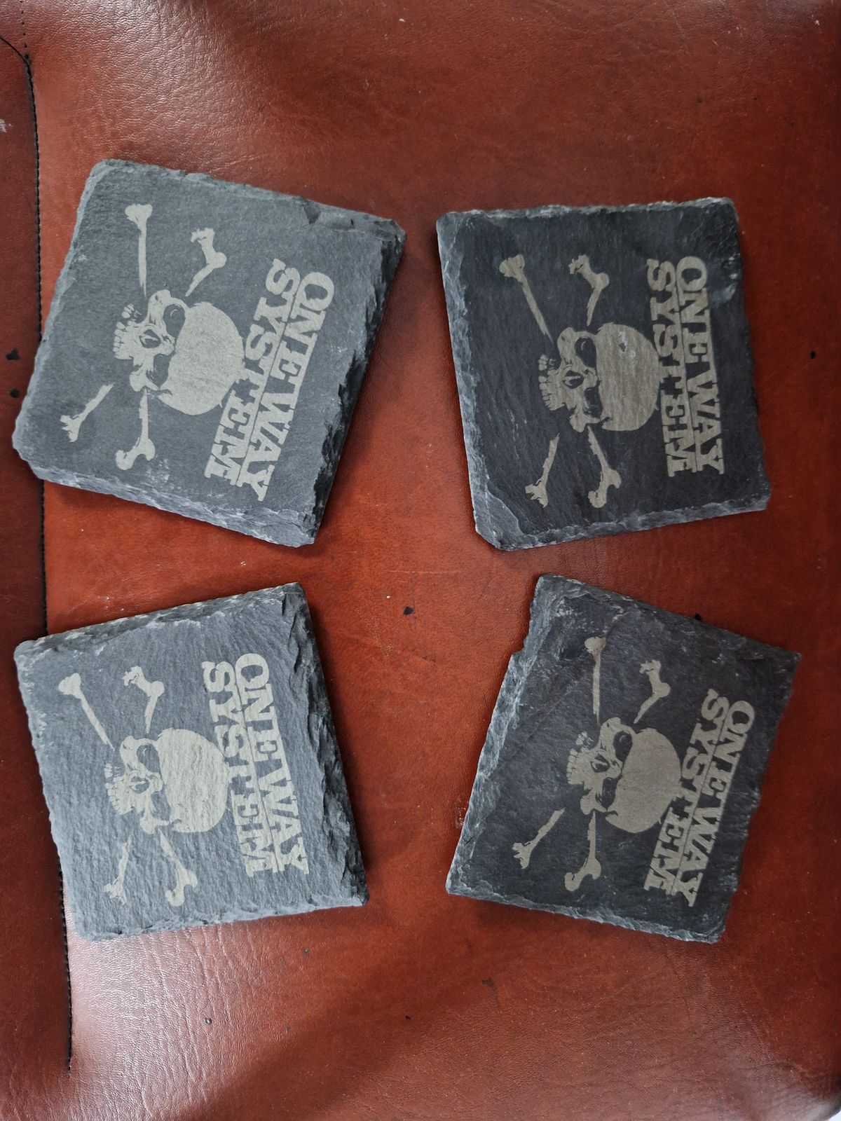 One Way System - Set of 4 Slate Coasters
