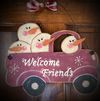 Farm Truck snowmen door hanger