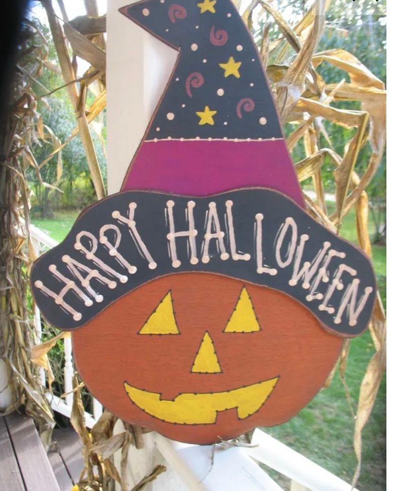 Happy Halloween hanging pumpkin