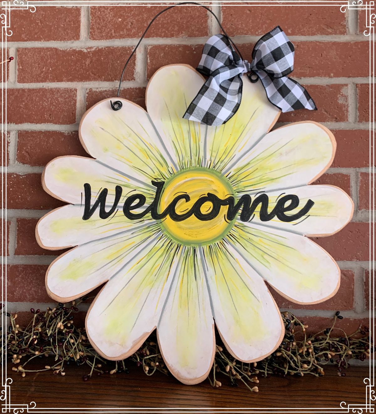 Spring Daisy door hanger
