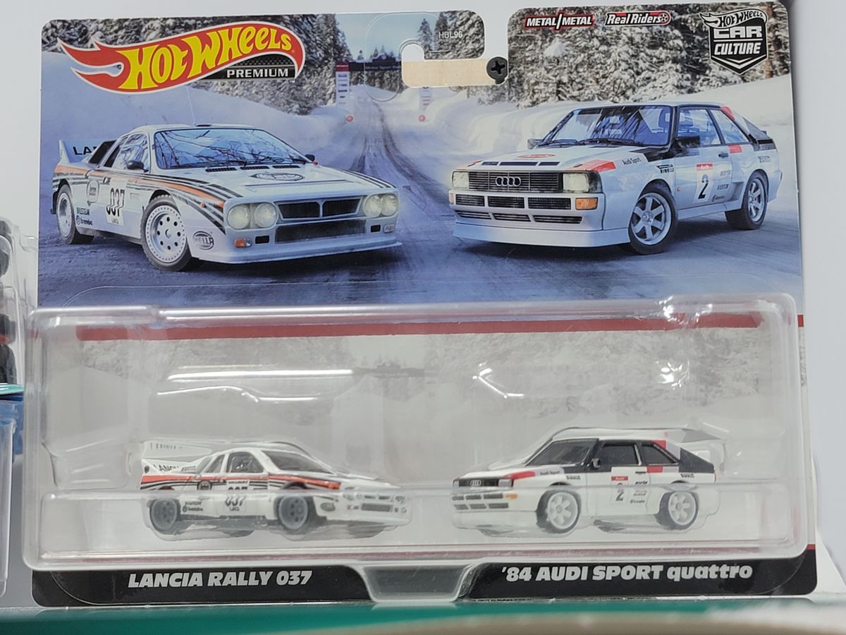 HOT WHEELS PREMIUM 2-PACK – LANCIA RALLY 037 & ’84 AUDI SPORT QUATTRO – RALLY LIVERIES – SEALED