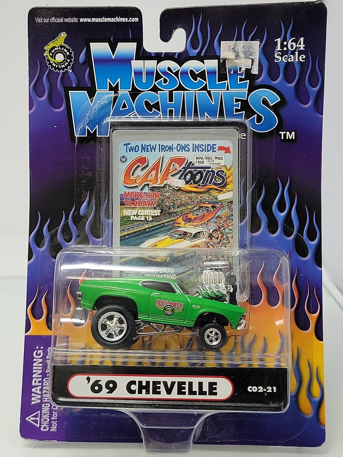 Muscle Machines ’69 Chevelle CARtoons Mike Thompson Green Gasser 1:64 Factory Sealed