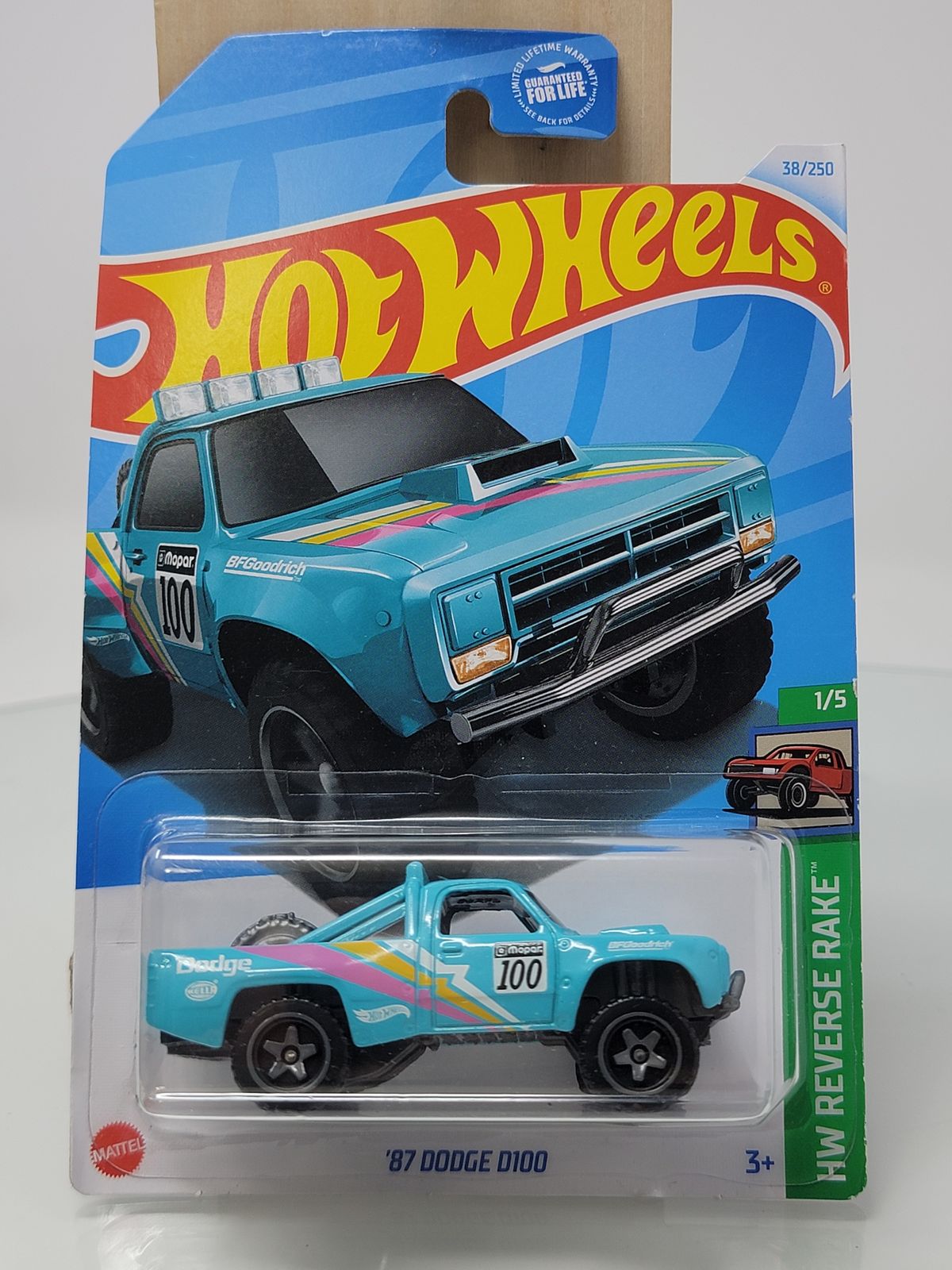 2024 Hot Wheels 38/250 HTD17 '87 Dodge D100 HW Reverse Rake 1/5 Diecast 4x4 