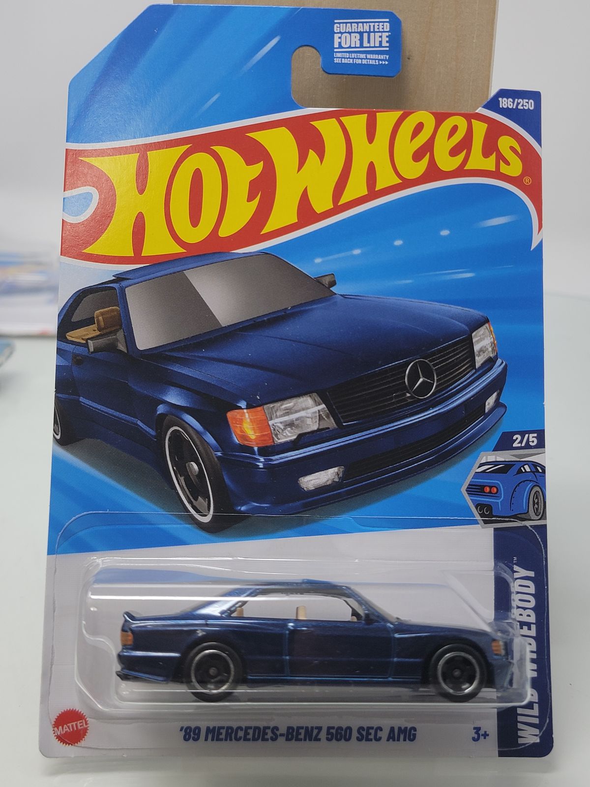 HOT WHEELS 2025 '89 MERCEDES-BENZ 560 SEC AMG METALFLAKE DARK BLUE 186/250 JBB85