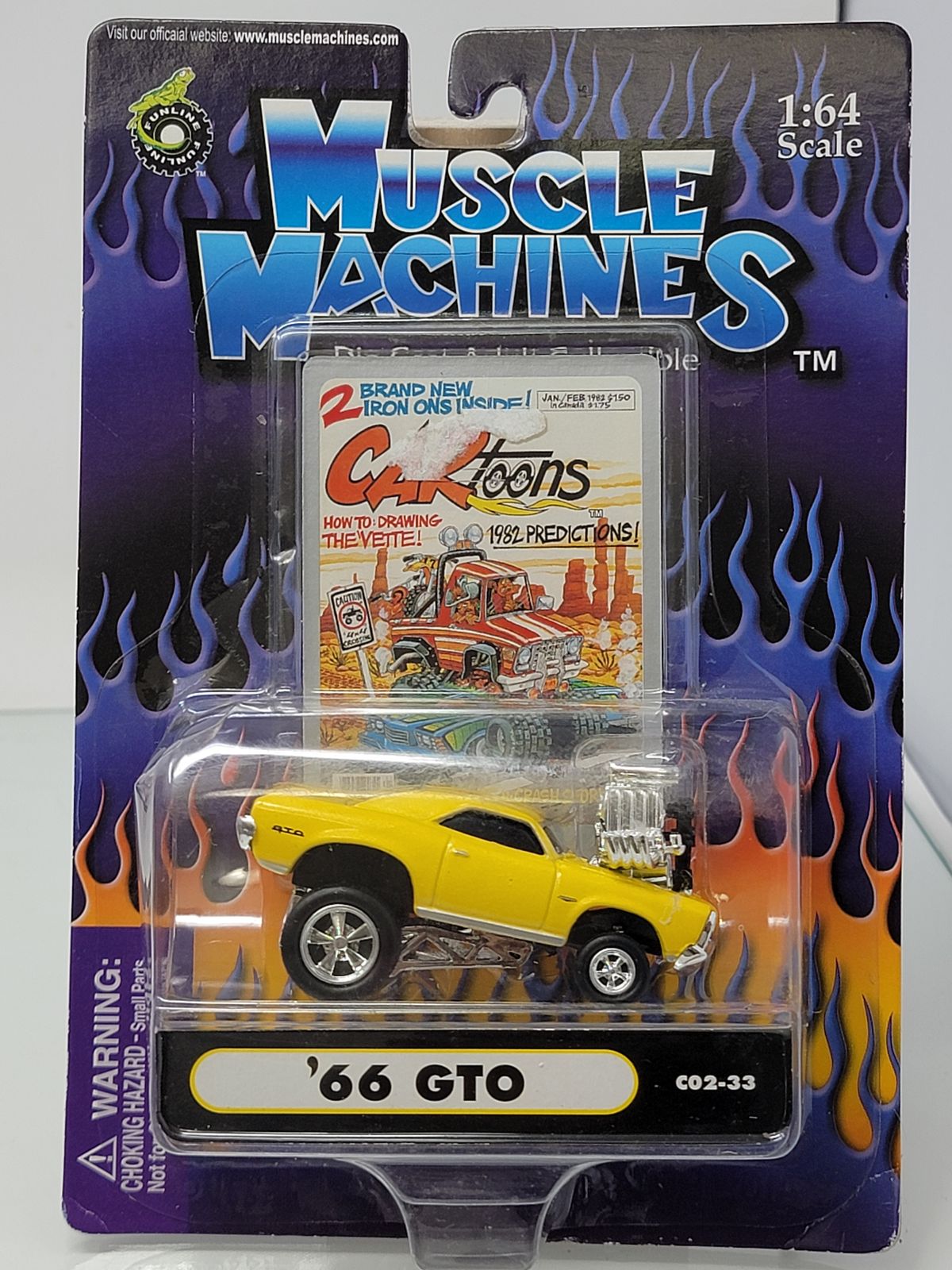 Muscle Machines ’66 GTO CARtoons Edition Yellow Gasser 1:64 Factory Sealed