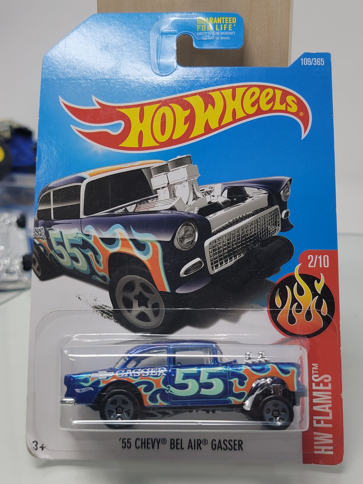 Hot Wheels 2016 '55 Chevy Bel Air Gasser Blue HW Flames 
