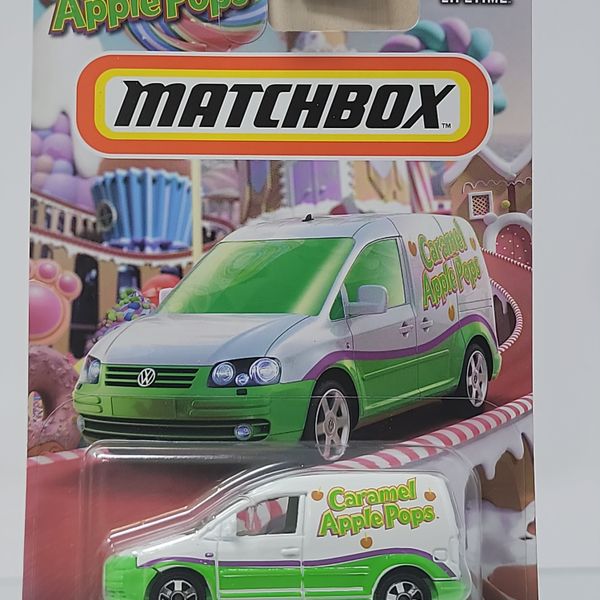 Matchbox Volkswagen Caddy Delivery – White/Green/Purple – Caramel Apple Pops – Factory Sealed