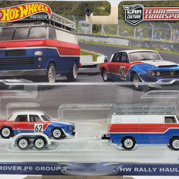 Hot Wheels Premium Team Transport – ’70 Rover P6 Group 2 & HW Rally Hauler (Car Culture Series)