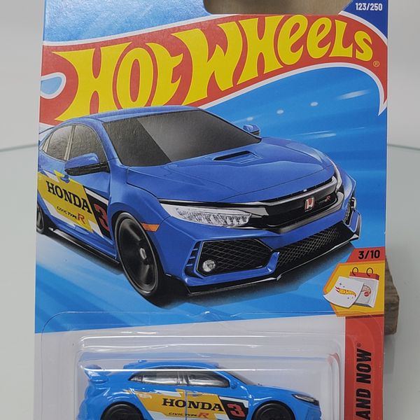 Hot Wheels 2018 Honda Civic Type R Blue/Yellow Then and Now 3/10 123/250