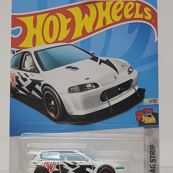 Hot Wheels Honda Civic Custom – White / Black / Red – HW Drag Strip – Factory Sealed