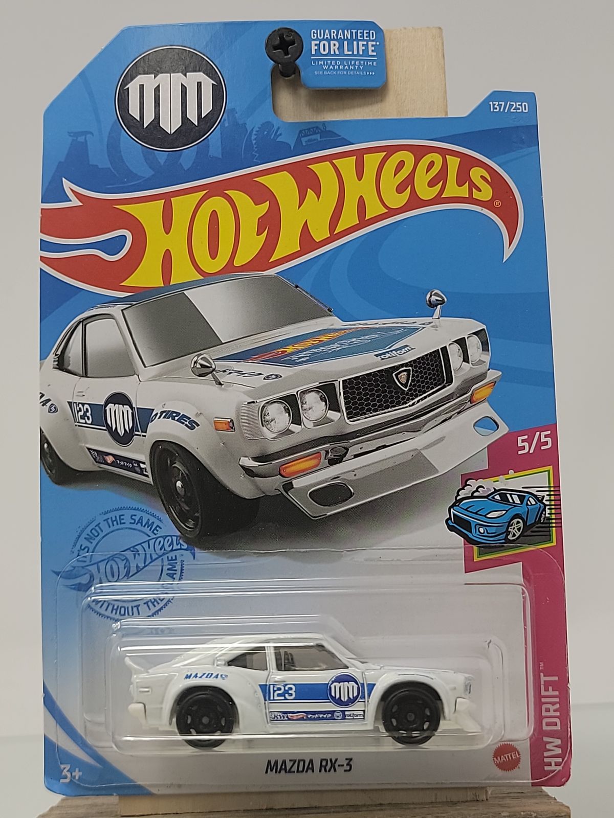 Hot Wheels Mazda RX-3 – White/Blue – HW Drift 5/5 – Factory Sealed