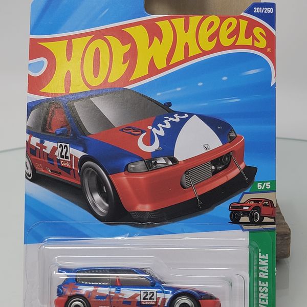 2025 HW Hot Wheels Honda Civic Custom Blue & Red 201/250 Reverse Rake 5/5