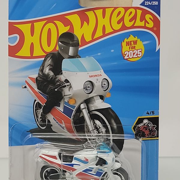 Hot Wheels HW Moto Honda VFR750R (RC30) – White, Red & Blue Livery (2025)