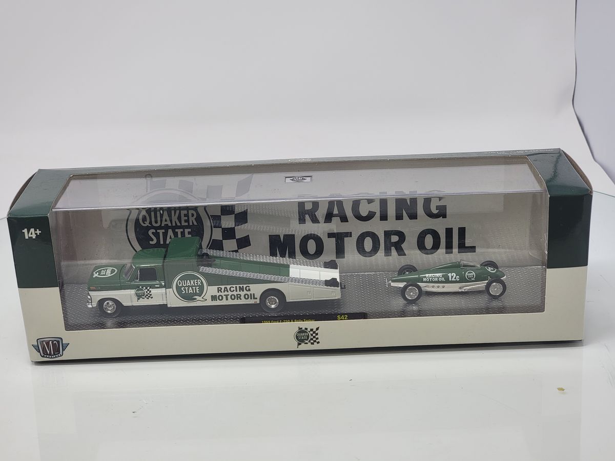 M2 Quaker State Racing Motor Oil Die-Cast 1969 Ford F-250 with Belly Tanker S42