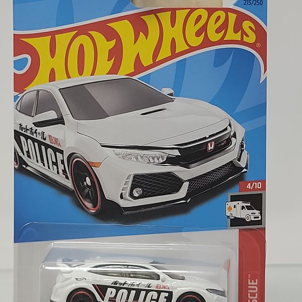 Hot Wheels 2018 Honda Civic Type R – White / Black / Red – HW Rescue Police – Factory Sealed