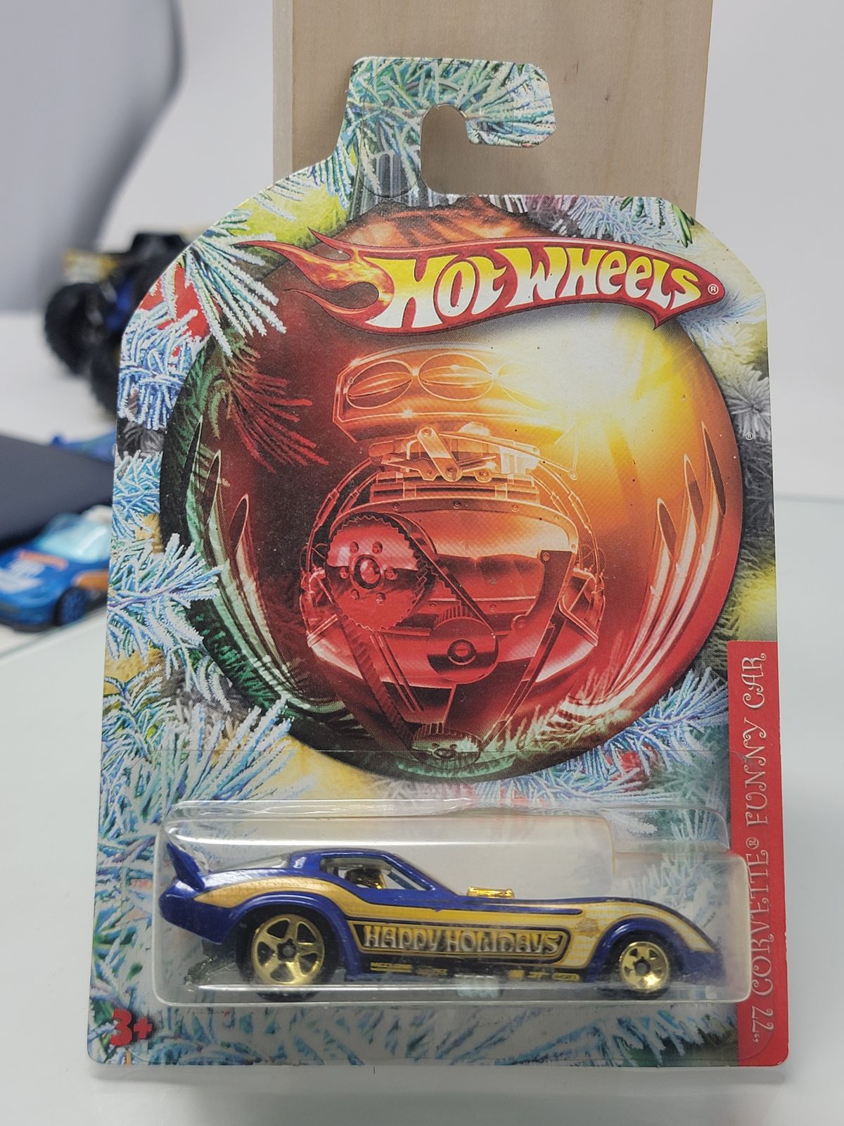 2010 Hot Wheels Holiday Hot Rods '77 Chevy Corvette Funny Car Blue w/Gold 