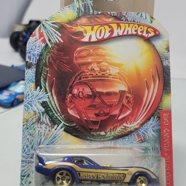 2010 Hot Wheels Holiday Hot Rods '77 Chevy Corvette Funny Car Blue w/Gold 