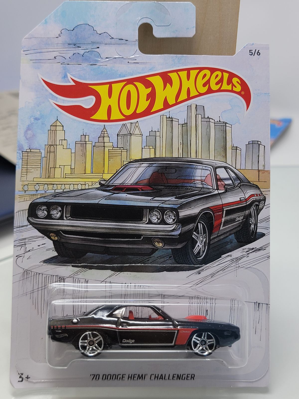 2018 HOT WHEELS 50th 1:64 HW DETROIT MUSCLE 5/6 BLACK '70 DODGE HEMI CHALLENGER