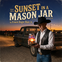 Sunset In A Mason Jar by Ernest Roger Blair Jr