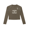 Womens Dyed Washed Raglan Long Sleeve Slim T-Shirt