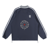 Take Risk-Contrast Striped Lapel Collar Sweatshirt