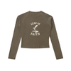 Womens Dyed Washed Raglan Long Sleeve Slim T-Shirt