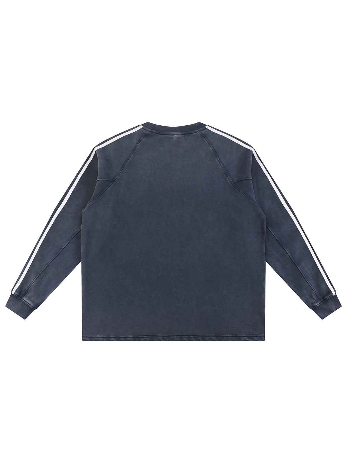 Take Risk-Snow Washed Contrast Tape Sweatshirt