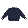 Take Risk - V-Neck Contrast Collar Boxy Sweatshirt
