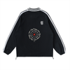 Take Risk-Contrast Striped Lapel Collar Sweatshirt