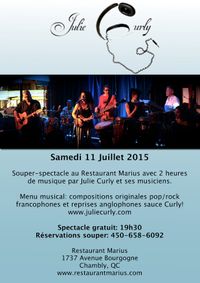 11 Juillet 2015 @ Souper-Spectacle Restaurant Marius