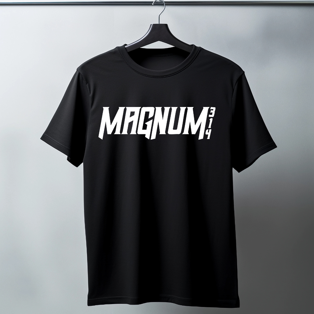 BLACK T SHIRT W/ WHITE NAMEPLACE