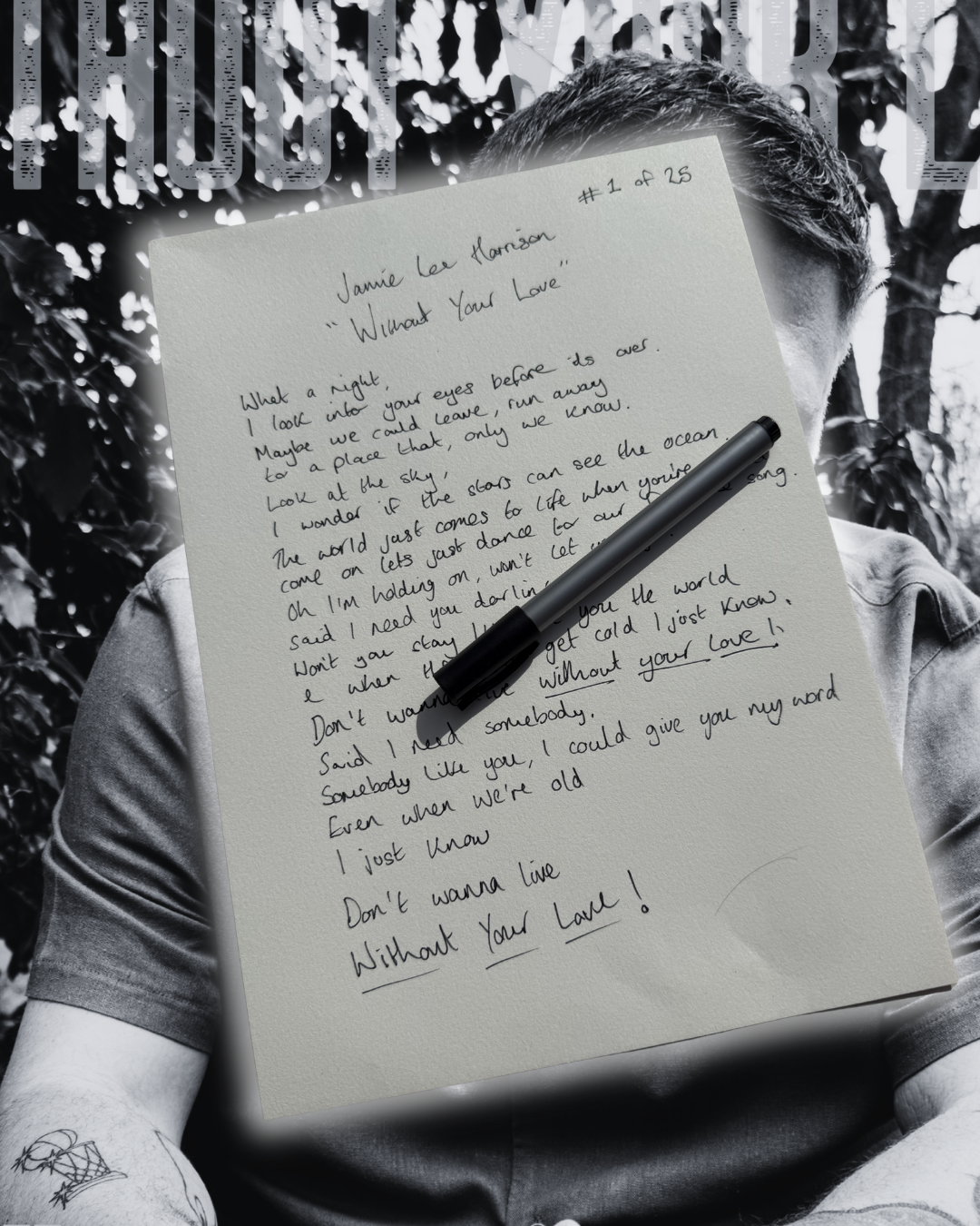 Handwritten Lyric Sheet - Limited Edition