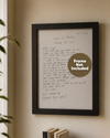 Handwritten Lyric Sheet - Limited Edition