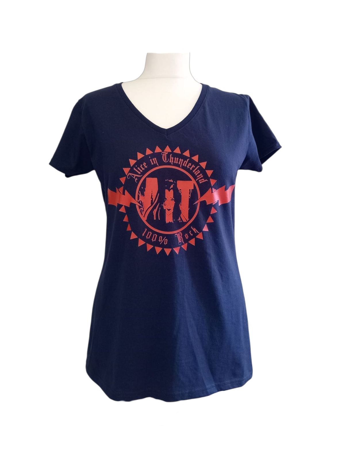AIT "100% Rock" Thunderbolt V-Neck T-Shirt