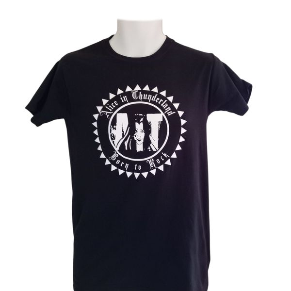 AIT  "Born To Rock" Thunderbolt design t-shirt - round neck - black and white