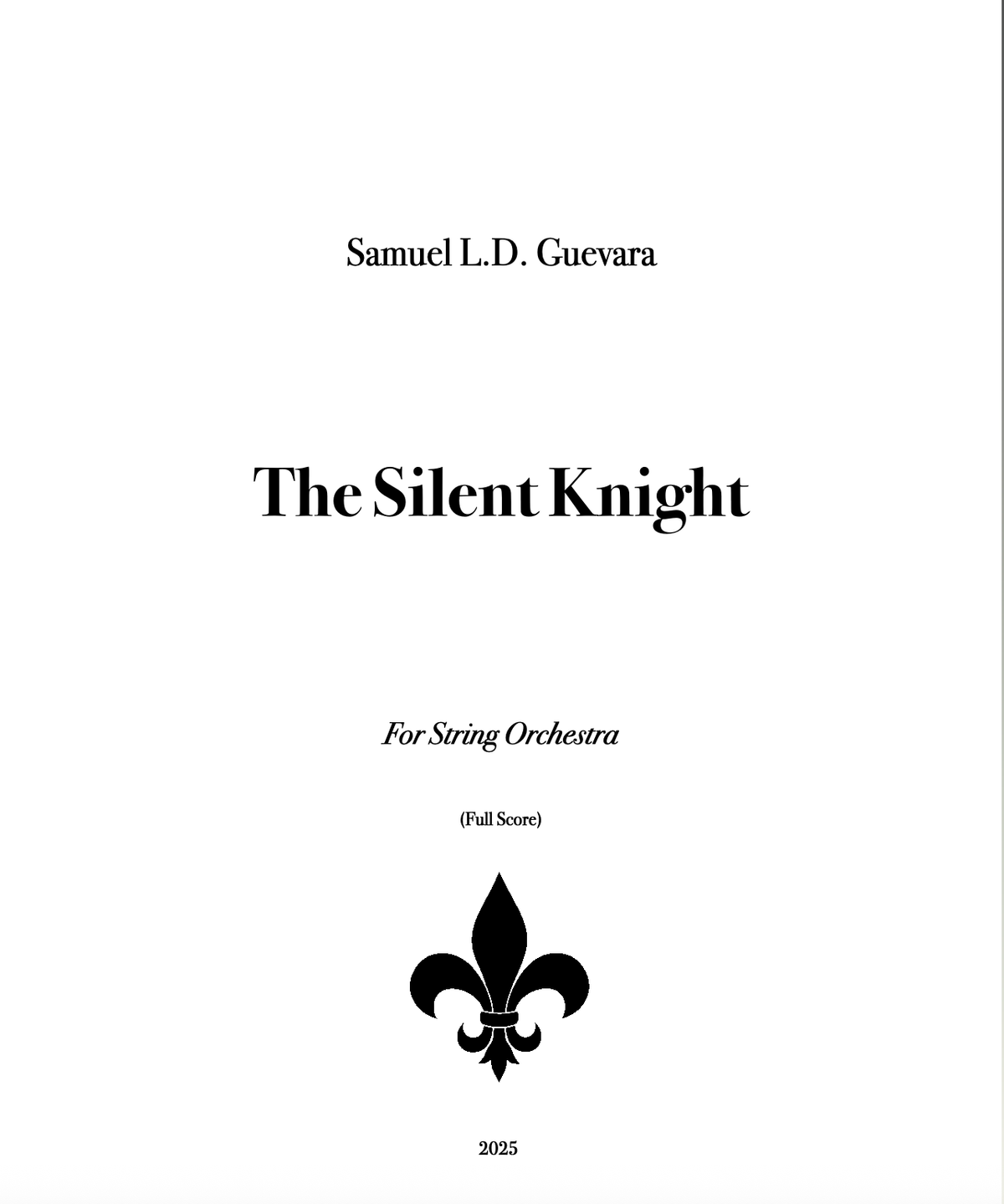 The Silent Knight Score and Parts