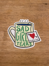 Sad Girl Tears Mug Sticker