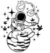 Space joint T-shirt Black and white