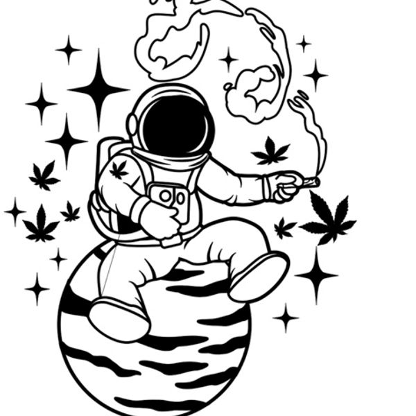 Space joint T-shirt Black and white
