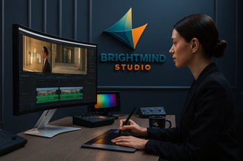 BrightMind logo composition